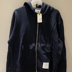 Thom Browne Zip Hoodie Navy